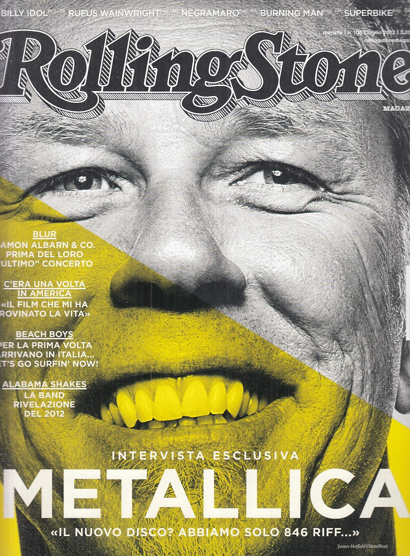 LR- RIVISTA MAGAZINE ROLLING STONE N.105 METALLICA IDOL ----- 2012 - B - YFS999