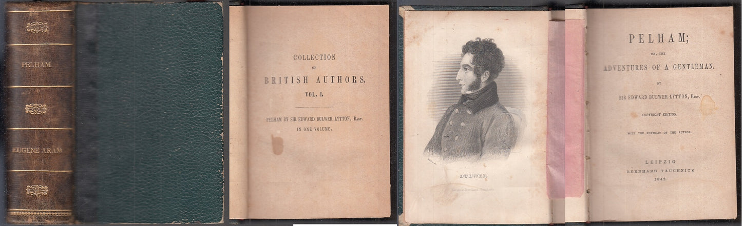 LH- PELHAM EUGUENE ARAM COLLECTION BRITISH AUTHORS- BULWER LYTTON- 1842 --XFS138