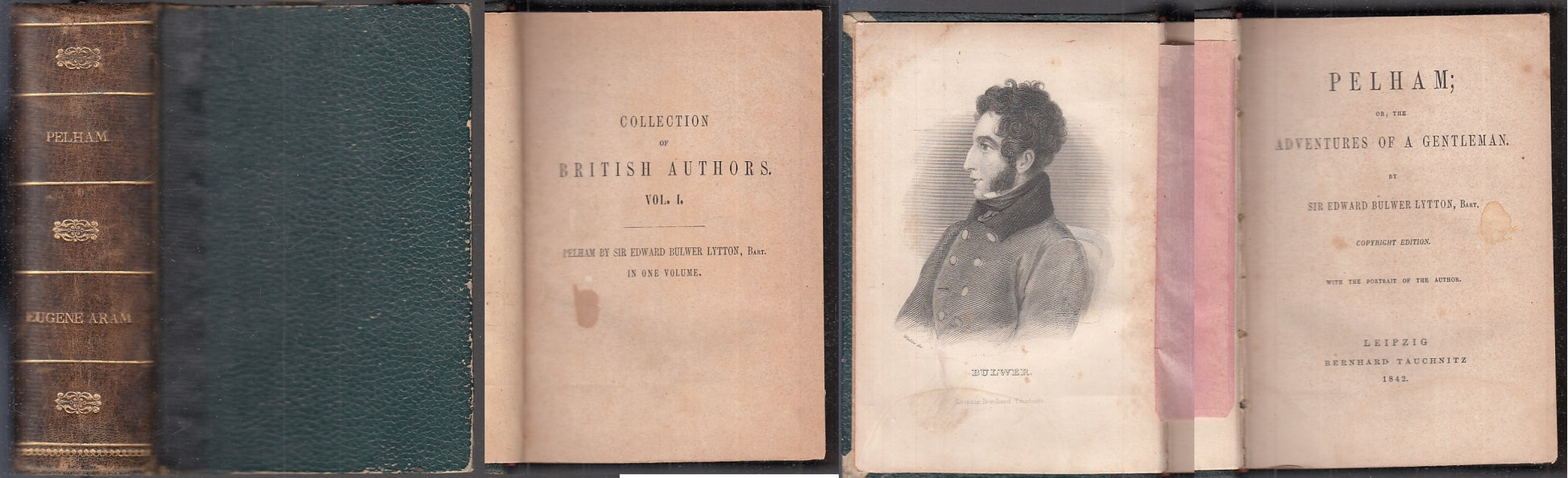 LH- PELHAM EUGUENE ARAM COLLECTION BRITISH AUTHORS- BULWER LYTTON- 1842 --XFS138