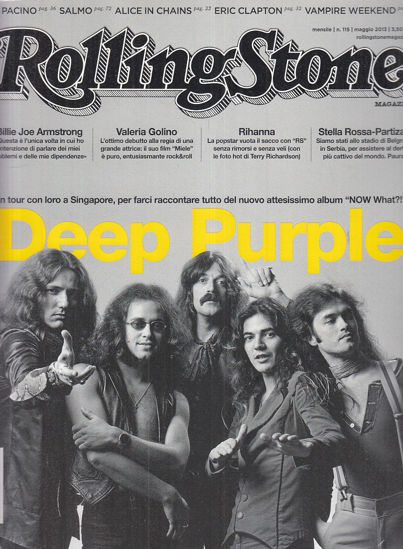 LR- RIVISTA MAGAZINE ROLLING STONE N.115 DEEP PURPLE ----- 2013 - B - YFS999
