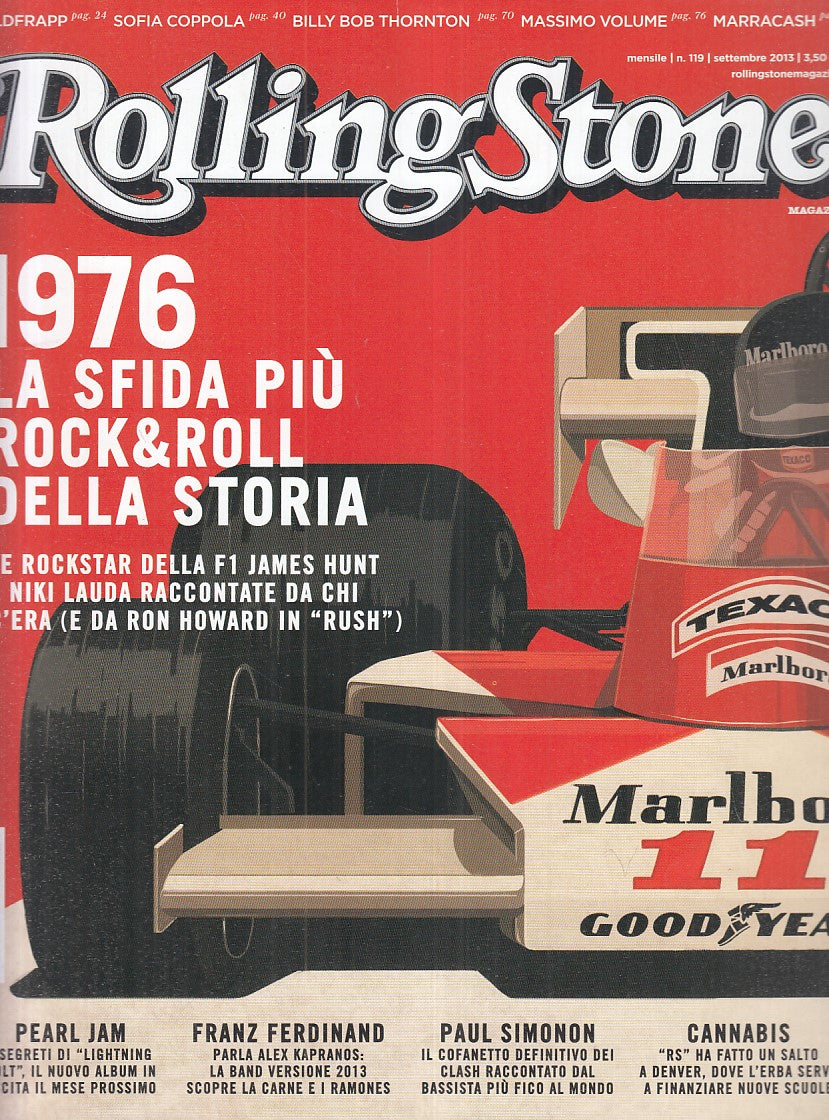 LR- RIVISTA MAGAZINE ROLLING STONE N.119 F1 HUNT LAUDA ----- 2013 - B - YFS999