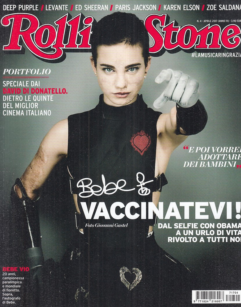 LR- RIVISTA MAGAZINE ROLLING STONE N.4 BEBE VIO LEVANTE ----- 2017 - B - YFS999