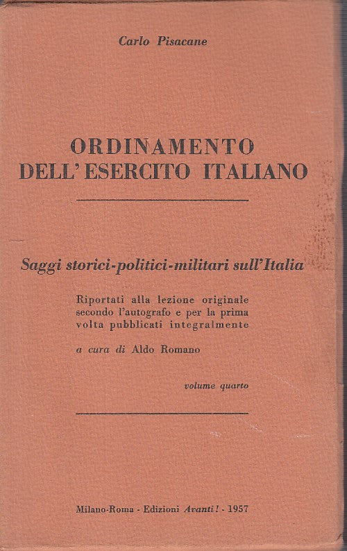 LS- ORDINAMENTO DELL'ESERCITO ITALIANO - PISACANE - AVANTI!--- 1957 - B - YFS200