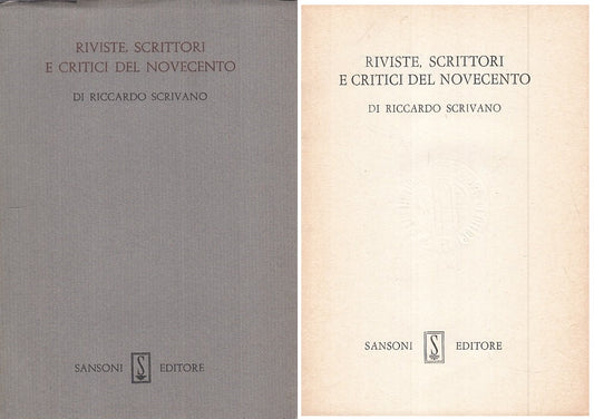 LS- RIVISTE SCRITTORI CRITICI NOVECENTO- SCRIVANO- SANSONI--- 1965 - BS - YFS474