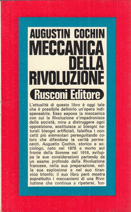 LS- MECCANICA DELLA RIVOLUZIONE - COCHIN - RUSCONI -- 1a ED. - 1971 - B - YFS85