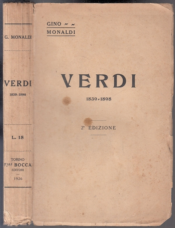 LS- VERDI 1839/1898 - GINO MONALDI - FRATELLI BOCCA --- 1926 - B - XFS126