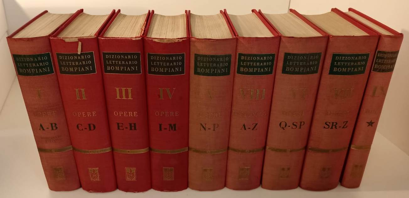 LZ- DIZIONARIO LETTERARIO BOMPIANI 9 VOLUMI OPERE PERSONAGGI ----- 1949- C- YFS