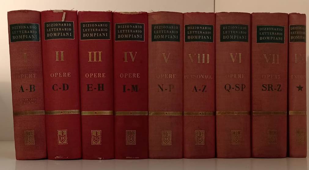 LZ- DIZIONARIO LETTERARIO BOMPIANI 9 VOLUMI OPERE PERSONAGGI ----- 1949- C- YFS