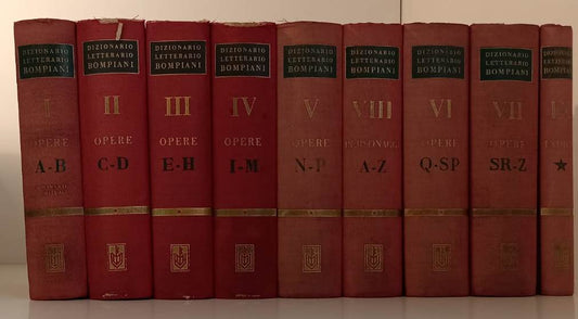 LZ- DIZIONARIO LETTERARIO BOMPIANI 9 VOLUMI OPERE PERSONAGGI ----- 1949- C- YFS