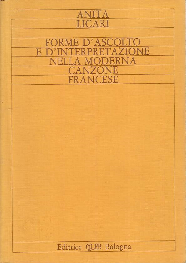 LS- FORME ASCOLTO INTERPRETZIONE CANZONE FRANCESE -- CLUEB --- 1983 - B - YFS564