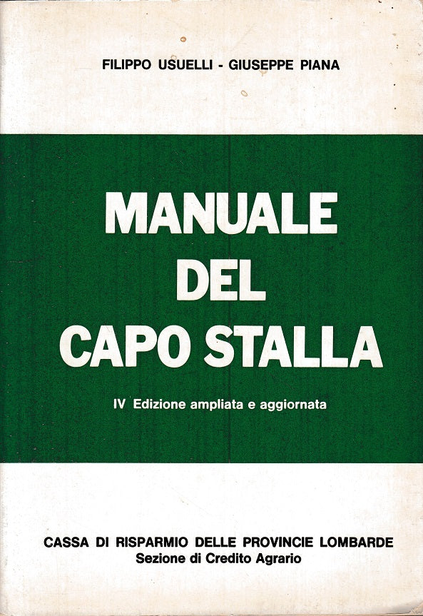 LZ- MANUALE DEL CAPO STALLA - USUELLI PIANA - CASSA RISPARMIO ---- B - YFS155