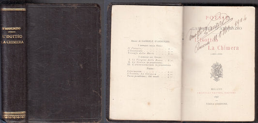 POESIE L'ISOTTEO LA CHIMERA - GABRIELE D'ANNUNZIO- TREVES--- 1895- C- XFS124