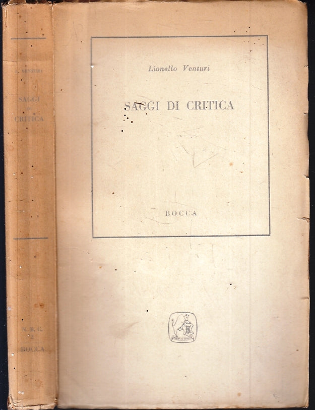 LS- SAGGI DI CRITICA - LIONELLO VENTURI - BOCCA --- 1956 - B - XFS122