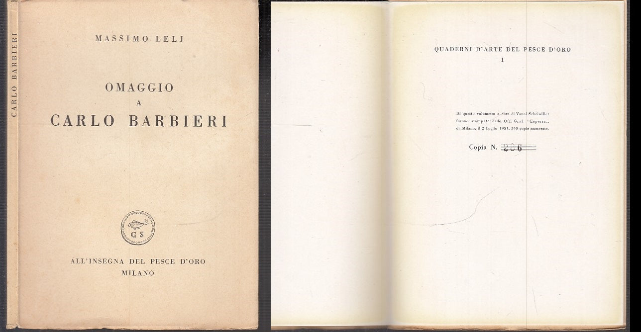 LN- OMAGGIO A CARLO BARBIERI - LELI - PESCE D'ORO- SCHEIWILLER-- 1954- B- XFS122