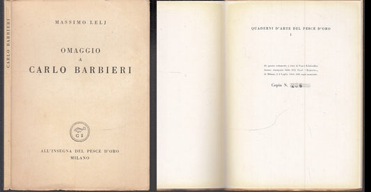 LN- OMAGGIO A CARLO BARBIERI - LELI - PESCE D'ORO- SCHEIWILLER-- 1954- B- XFS122