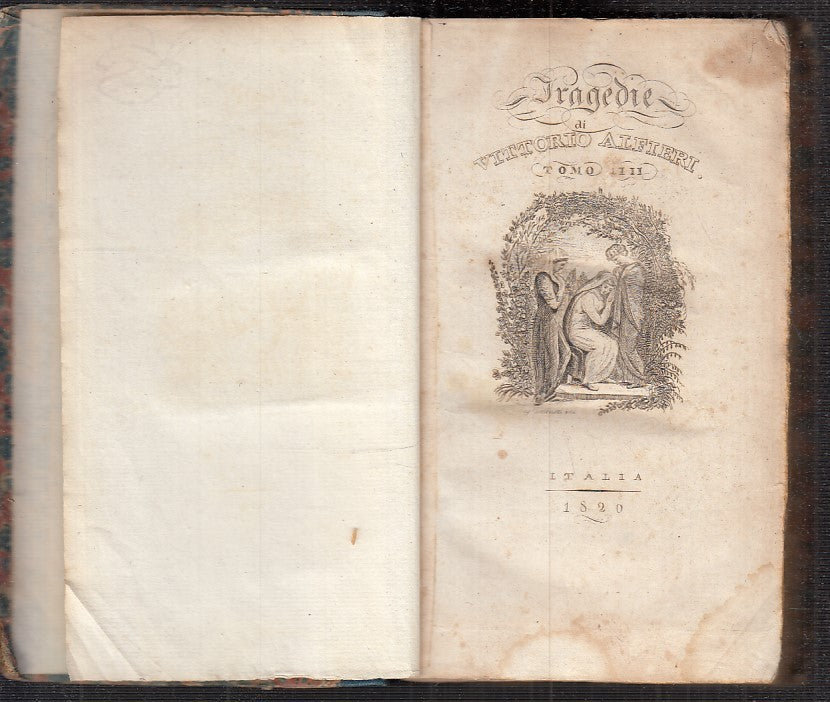 LH- TRAGEDIE 4 TOMI ANTIGONE MARIA STUARDA- VITTORIO ALFIERI---- 1820- C- XFS115