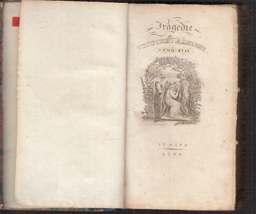 LH- TRAGEDIE 4 TOMI ANTIGONE MARIA STUARDA- VITTORIO ALFIERI---- 1820- C- XFS115