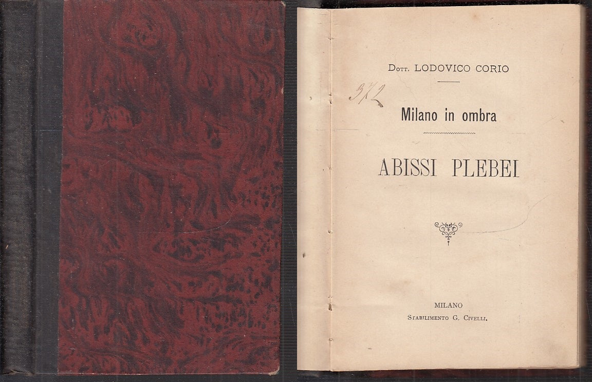 LH- MILANO IN OMBRA ABISSI PLEBEI - LODOVICO CORIO - CIVELLI --- 1885- C- XFS121