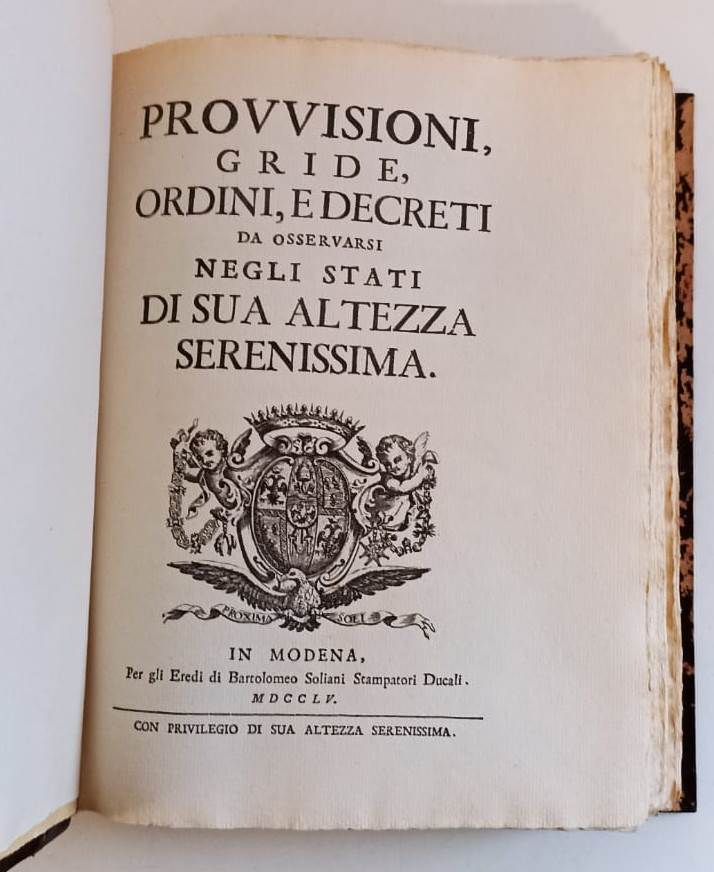 LH- PROVVISIONI ORDINI DECRETI SUA ALTEZZA SERENISSIMA ANASTATICA - 1755- XFS121