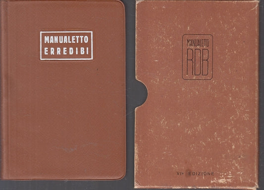 LZ- MANUALETTO ERREDIBI MURATURE SOLAI COPERTURE -- RDB-- 6a ED.- 1966- B- XFS67