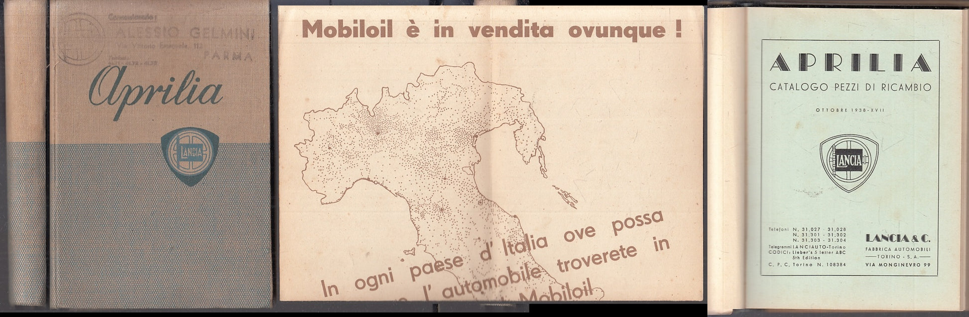 LZ- APRILIA ISTRUZIONI E CATALOGO PEZZI DI RICAMBIO -- LANCIA --- 1938- C- XFS67