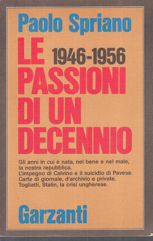 LS- LE PASSIONI DI UN DECENNIO 1946/56 - SPRIANO - GARZANTI --- 1986 - B - YTS38