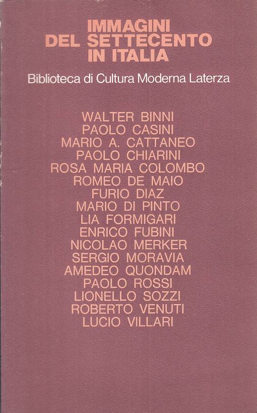 LS- IMMAGINI DEL SETTECENTO IN ITALIA -- LATERZA -- 1a ED. - 1980 - B - YTS429