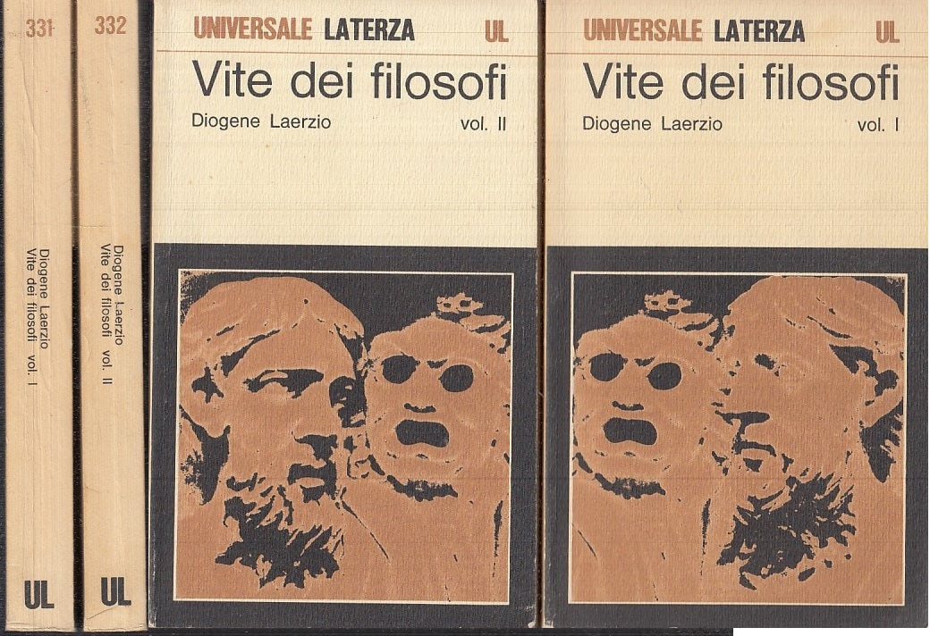 LS- VITA DEI FILOSOFI 1/2- LAERZIO- UNIVERSALE LATERZA UL 331/332-- 1976- B- XFS