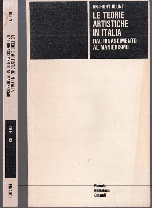 LS- LE TEORIE ARTISTICHE IN ITALIA- ANTHONY BLUNT- EINAUDI- PBE 83-- 1977- B- XFS