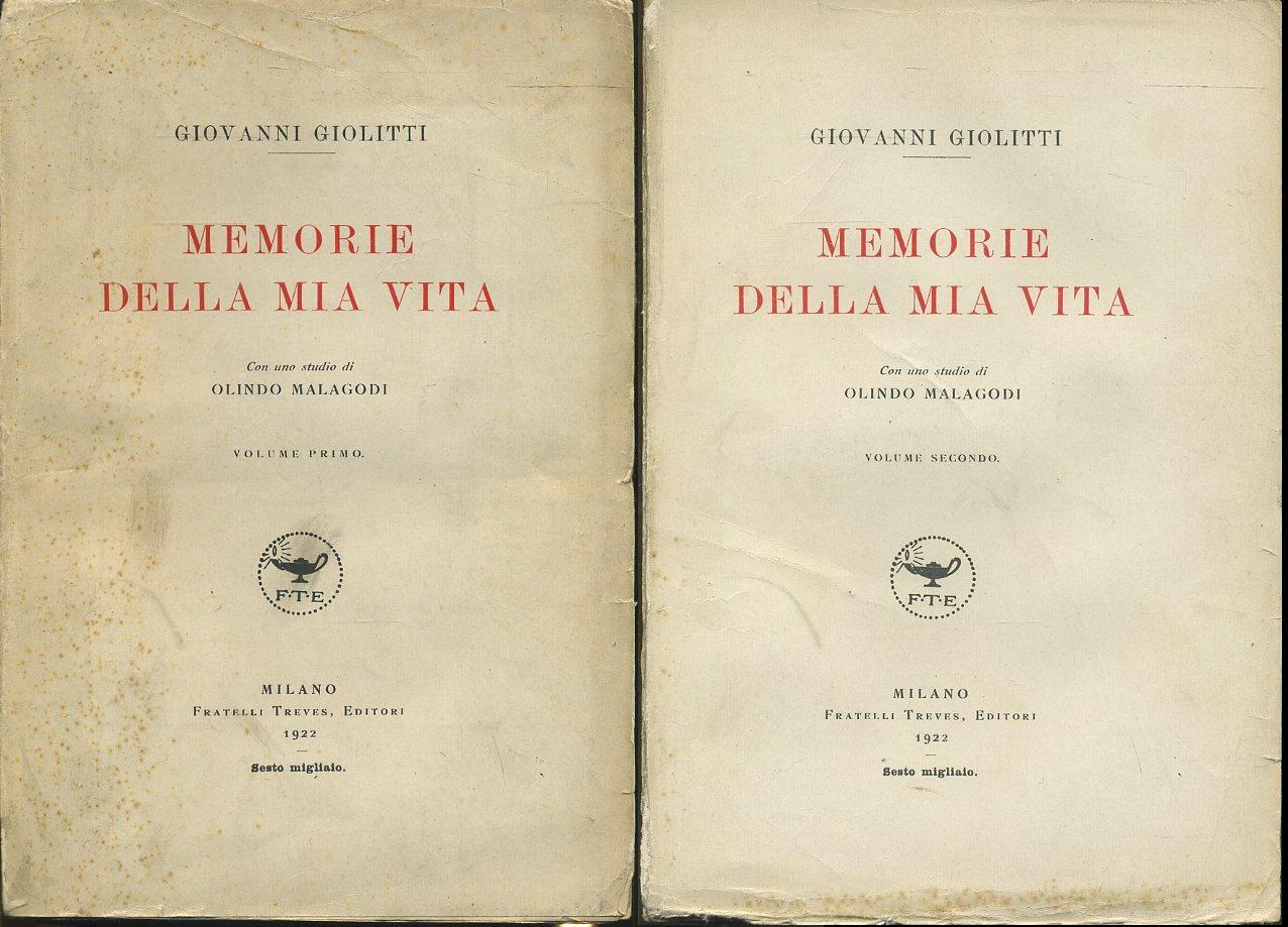LS- MEMORIE DELLA MIA VITA 1/2 - GIOLITTI - FRATELLI TREVES --- 1922- B- ZTS33