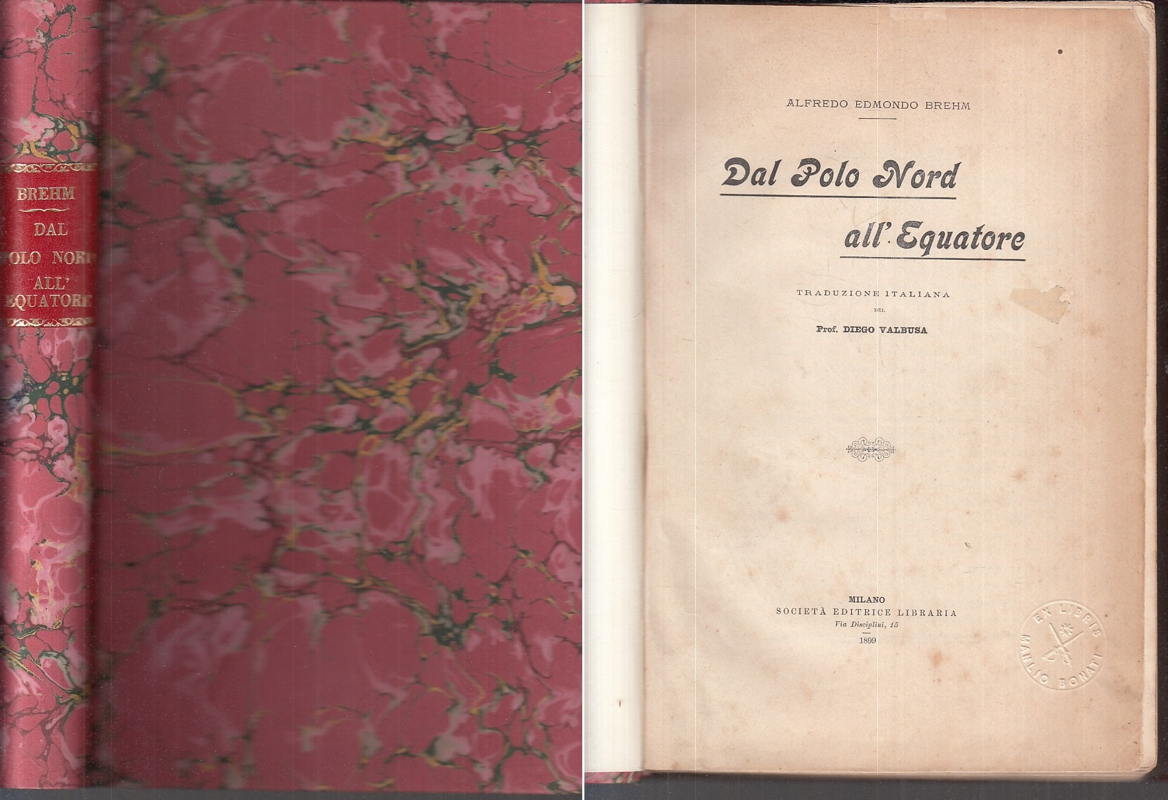 LS- DAL POLO NORD ALL'EQUATORE - BREHM - MILANO --- 1899 - C - YFS296