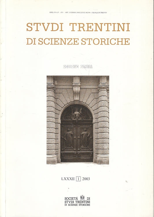 LS- STUDI TRENTINI DI SCIENZE STORICHE SEZIONE PRIMA ----- 2003- B- YFS158