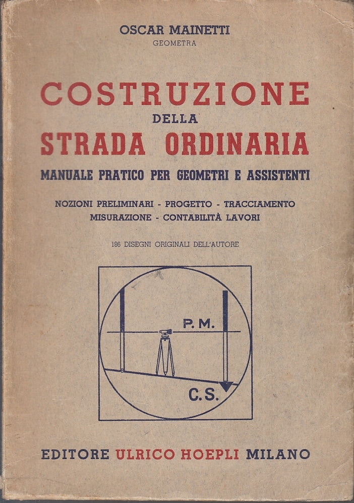 LZ- COSTRUZIONE DELLA STRADA ORDINARIA- OSCAR MAINETTI- HOEPLI--- 1953- B- ZFS44