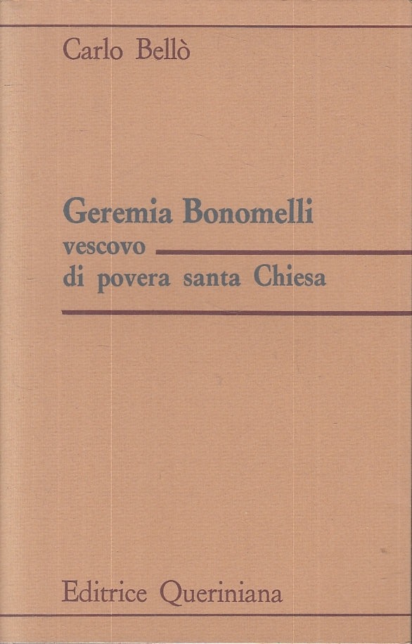LD- GEREMIA BONOMELLI VESCOVO SANTA CHIESA- BELLO'- QUERINIANA--- 1976- B-ZFS647