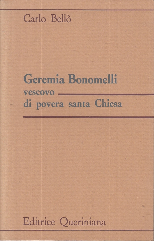 LD- GEREMIA BONOMELLI VESCOVO SANTA CHIESA- BELLO'- QUERINIANA--- 1976- B-ZFS647