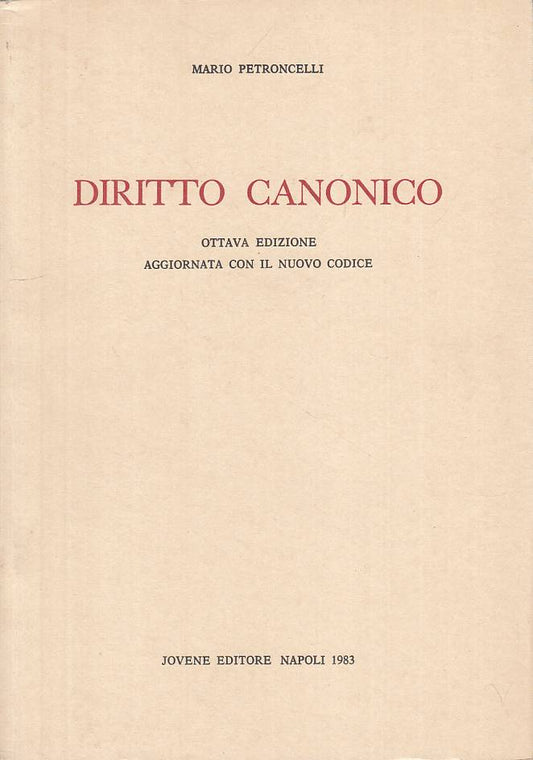 LS- DIRITTO CANONICO - MARIO PETRONCELLI - JOVENE ---- B - YTS410