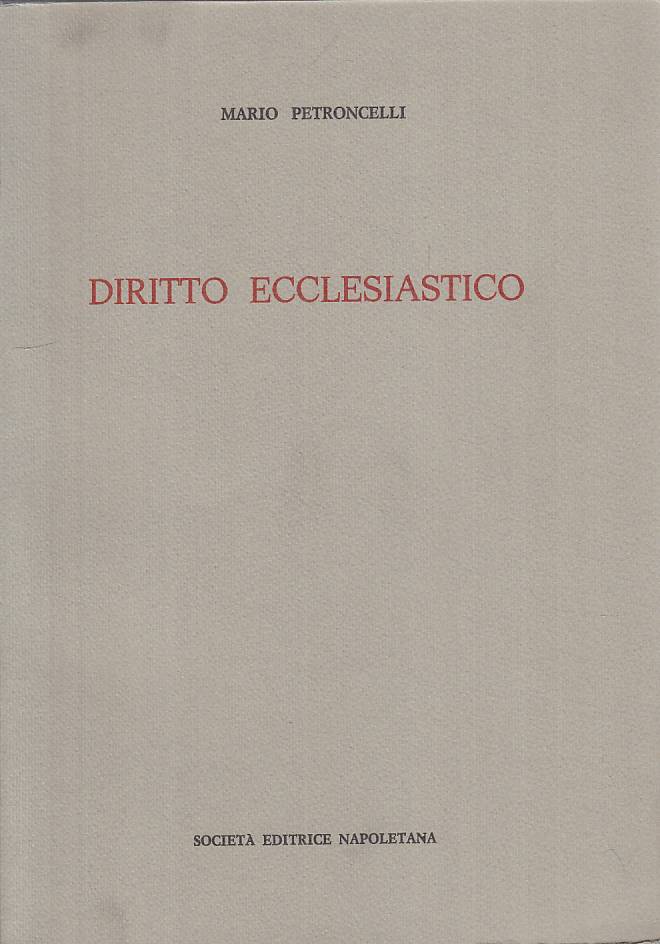LS- DIRITTO ECCLESIASTICO - PETRONCELLI - NAPOLETANA ---- B - YTS410