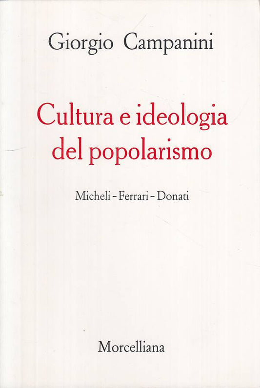 LS- CULTURA IDEOLOGIA POPOLARISMO - CAMPANINI - MORCELLIANA--- 1982 - B - YTS410