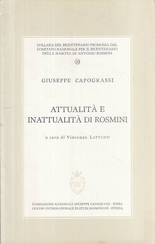 LS- ATTUALITA' E INATTUALITA' DI ROSMINI - CAPOGRASSI- ROMA--- 2001 - B - YTS482