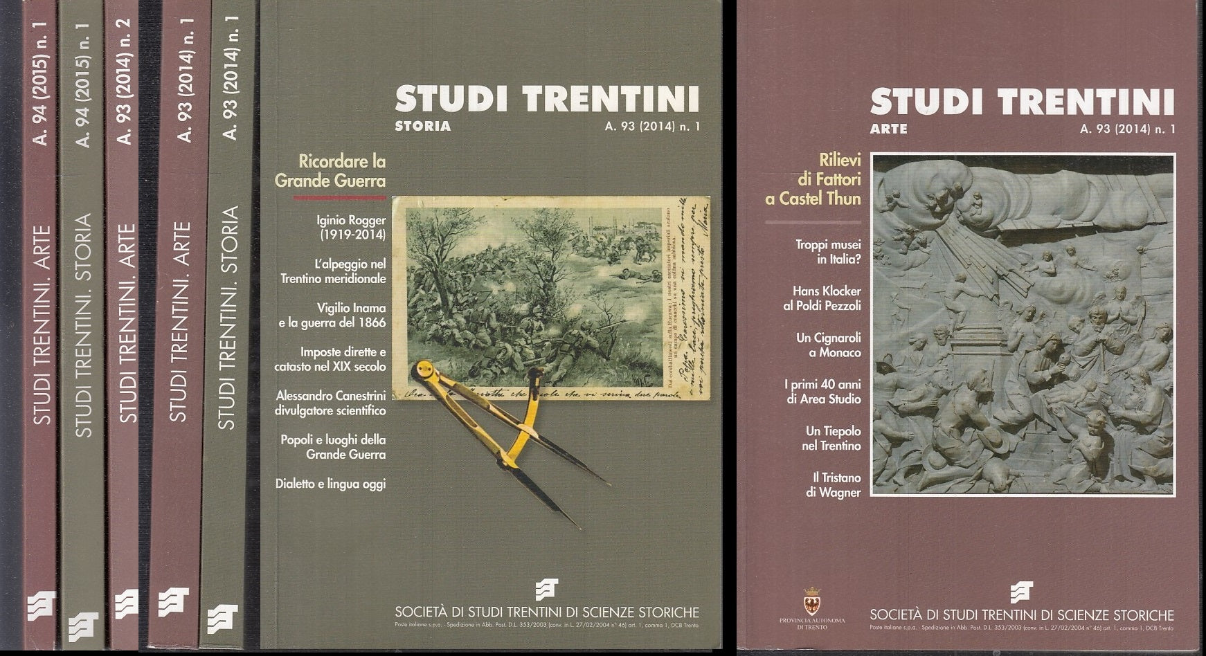 LS- STUDI TRENTINI STORIA e ARTE 5 VOLUMI -- SCIENZE STORICHE --- 2014- B- XFS25