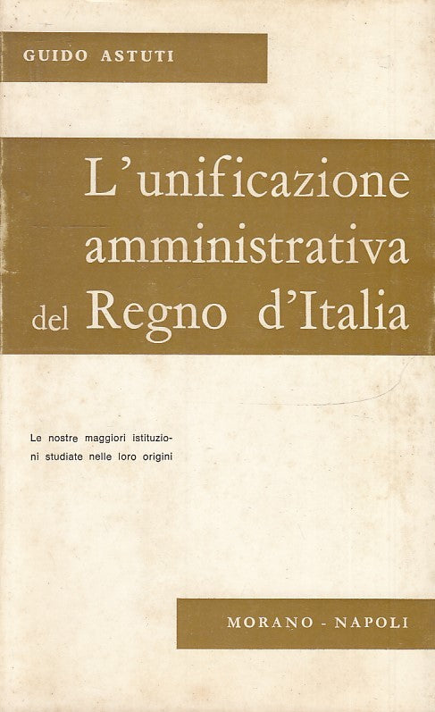 LS- UNIFICAZIONE AMMINISTRATIVA REGNO D'ITALIA- ASTUTI- MORANO--- 1966- B-ZFS148