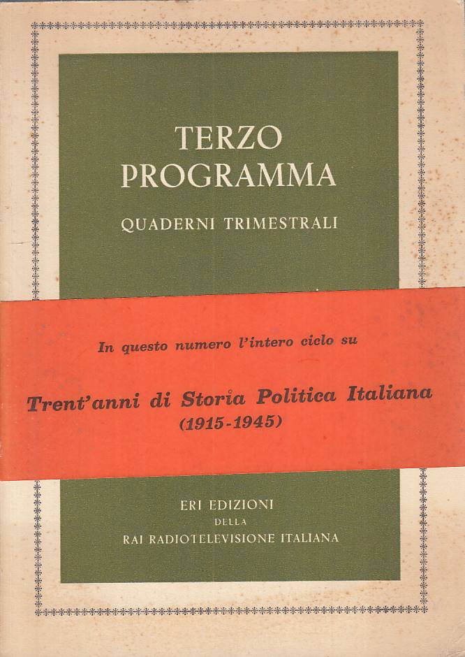 LS- TERZO PROGRAMMA QUADERNI TRIMENTRALI N.2- LUPO- ERI RAI--- 1962 - B - YTS722