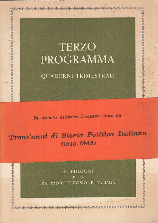 LS- TERZO PROGRAMMA QUADERNI TRIMENTRALI N.2- LUPO- ERI RAI--- 1962 - B - YTS722