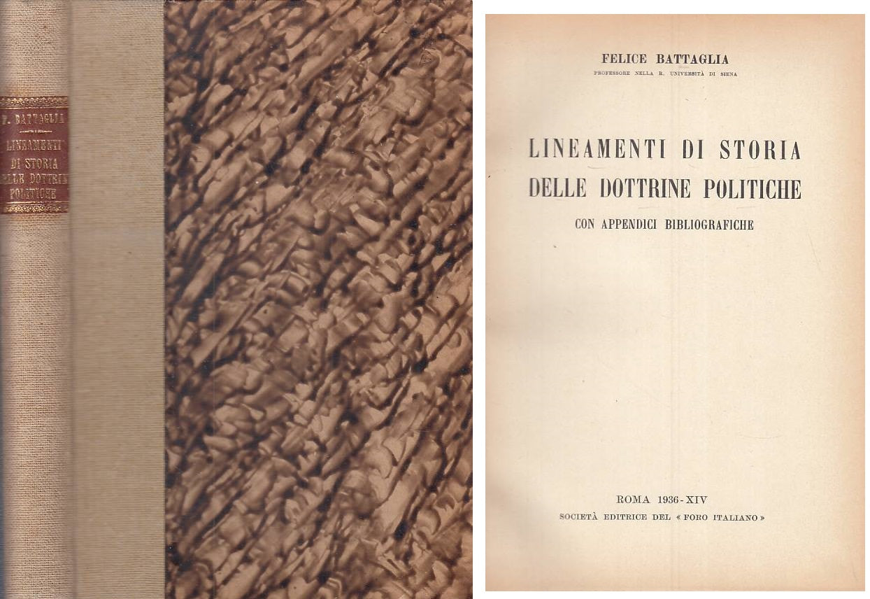 LS- LINEAMENTI DI STORIA DELLE DOTTRINE POLITICHE -- ROMA --- 1939 - C - YTS722