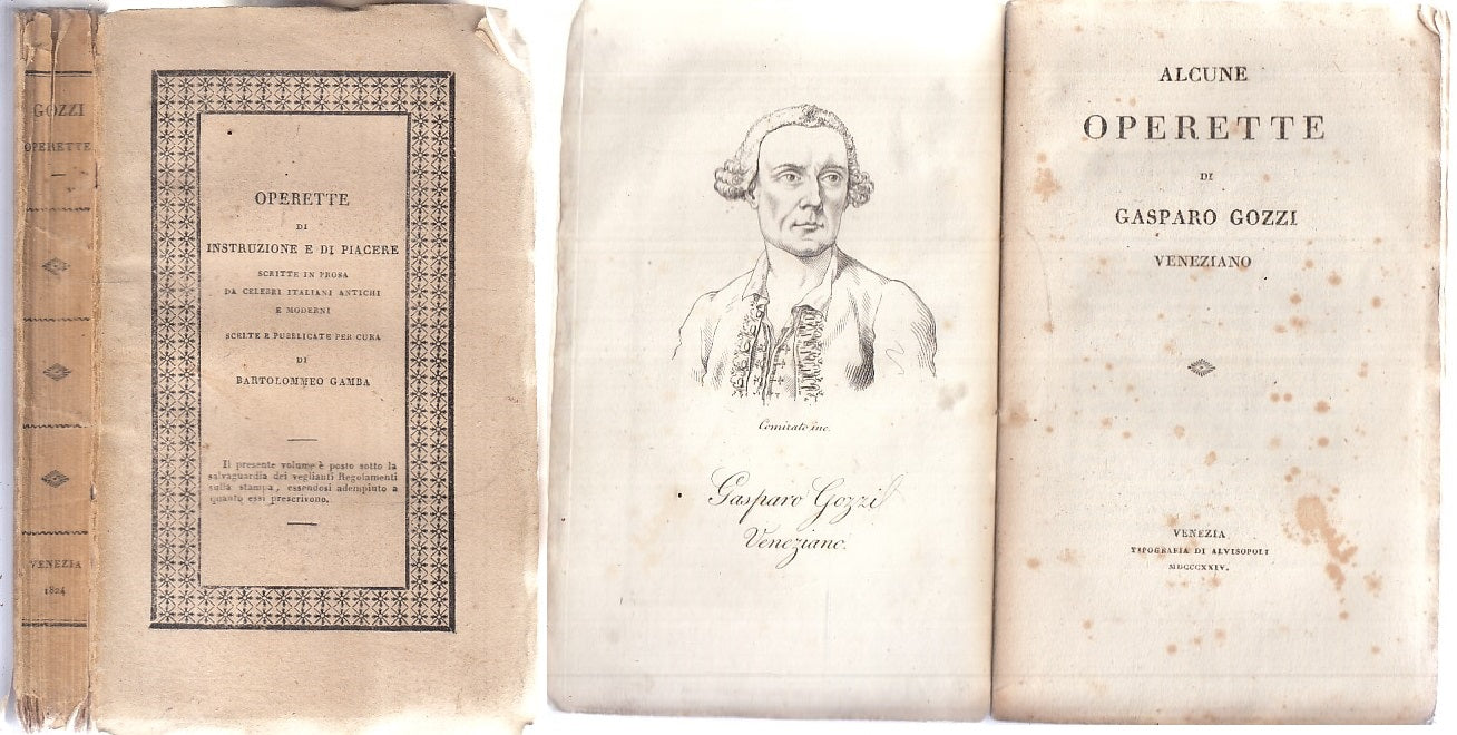 LN- ALCUNE OPERETTE INSTRUZIONE - GASPARO GOZZI - ALVISOPOLI--- 1824- B- XFS104