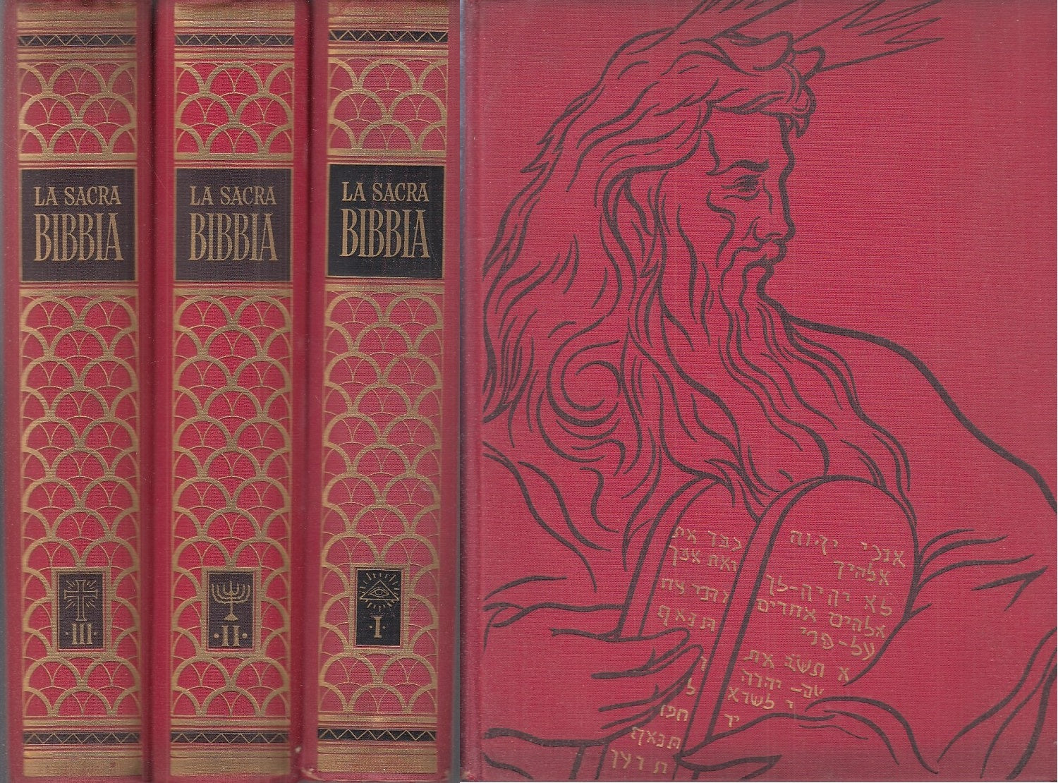 LD- LA SACRA BIBBIA 3 VOLUMI -- ISTITUTO EDIZIONI ARTISTICHE --- 1956- C- ZDS319