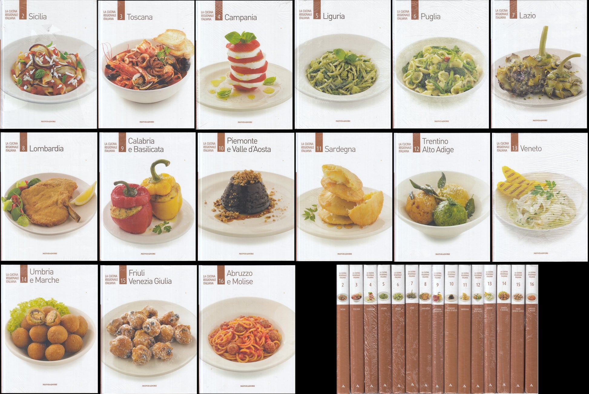 LK- LA CUCINA REGIONALE ITALIANA 15 VOLUMI -- MONDADORI --- 2010 - C - YFS999