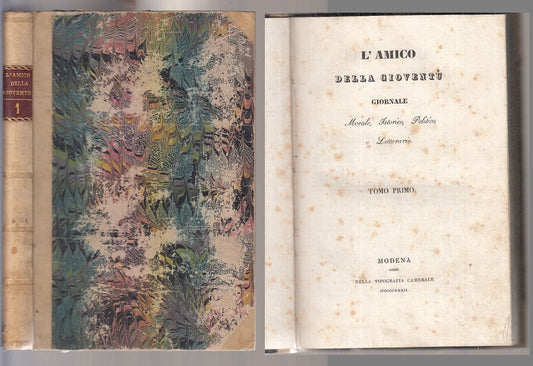 LH- GIORNALE L'AMICO DELLA GIOVENTU' TOMO PRIMO -- CAMERALE --- 1832 - C- XFS106