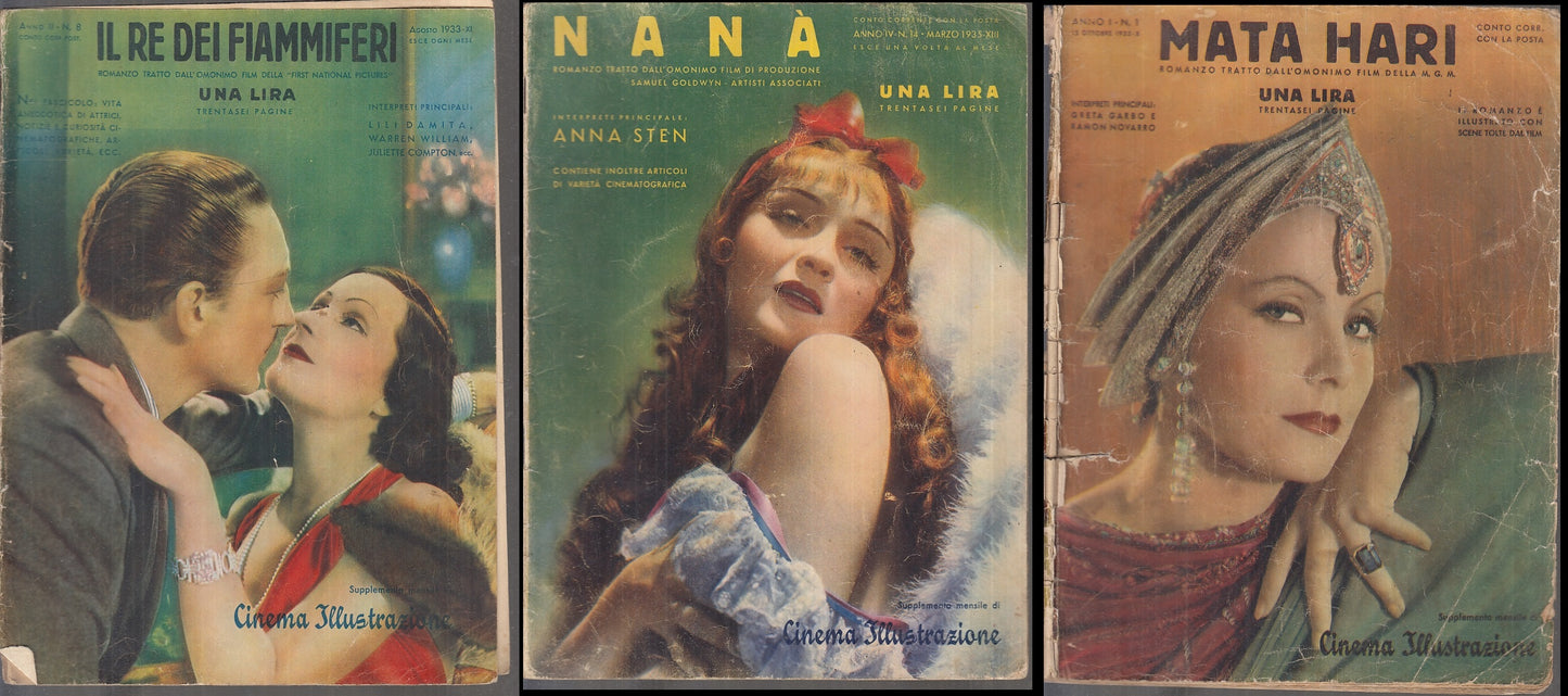LR- LOTTO 8 ROMANZI CINEMATOGRAFICI GRETA GARBO CLARKE GABLE----- 1932 -- XFS138