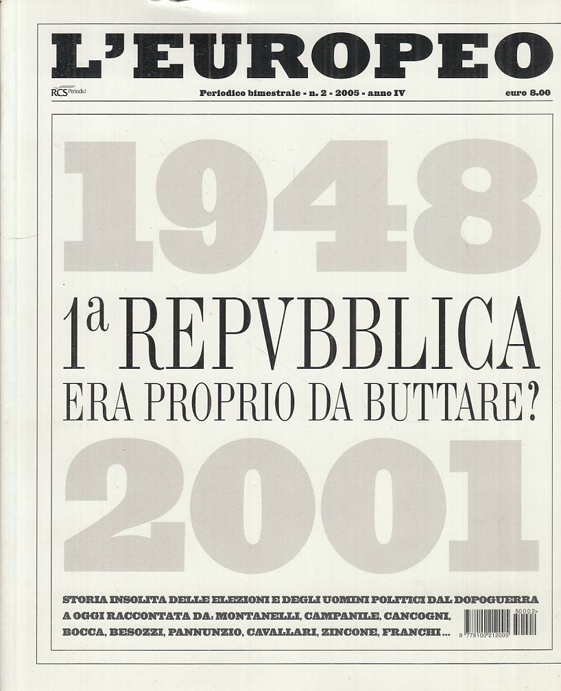 LS- L'EUROPEO N.2 ANNO IV 1a REPUBBLICA 1948/2001 -- RCS --- 2005 - B - YTS589